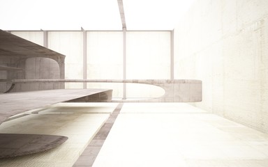 Empty dark abstract concrete smooth interior . Architectural background. 3D illustration and rendering