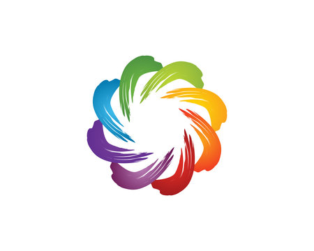 Swoosh brush flower rainbow tornado