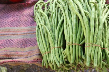 Long beans at market