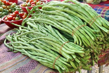 Long beans at market
