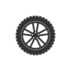 Obraz premium Transport tire icon. Vector illustration, flat design.