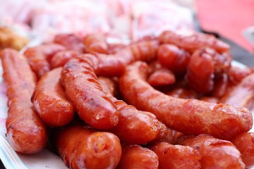Chinese sausage at street food
