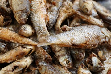 Fried fish at street food