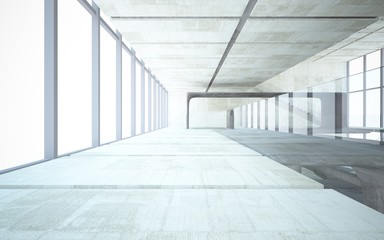 Empty dark abstract concrete smooth interior . Architectural background. 3D illustration and rendering