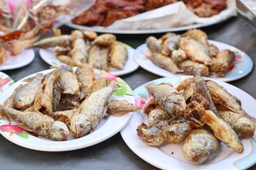 Fried fish at street food