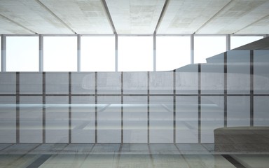 Empty dark abstract concrete smooth interior . Architectural background. 3D illustration and rendering