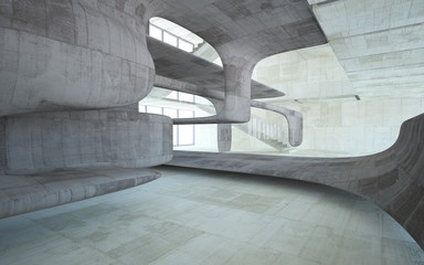 Empty dark abstract concrete smooth interior . Architectural background. 3D illustration and rendering