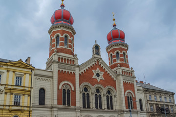 View of  the Great Synagogue in Pilsen (Plzen), Czech Republic