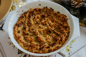 A bowl of sage and onion stuffing