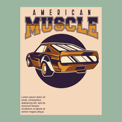 Retro style muscle car - Vector