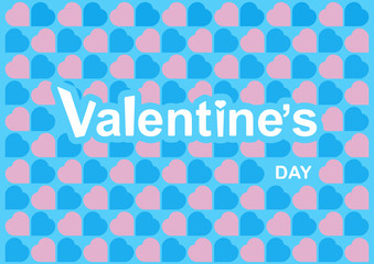 Valentines day background with heart pattern. Raster illustration. Wallpaper, flyers, invitation, posters, brochure, banners