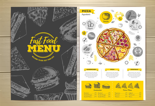 Vintage pizza menu design.