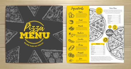 Vintage pizza menu design