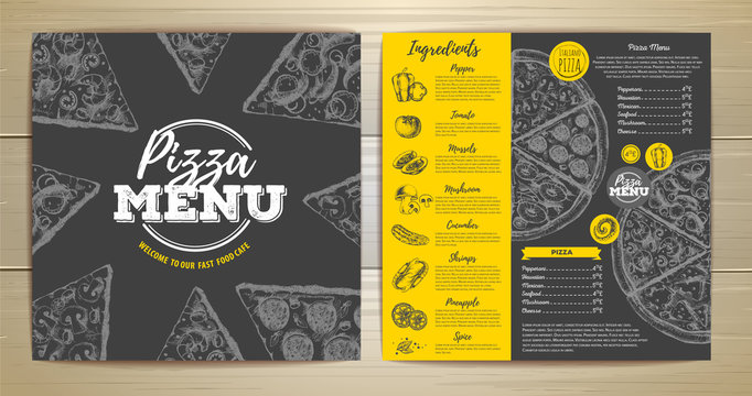 Vintage pizza menu design