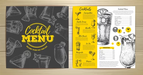 Foto op Plexiglas Vintage cocktail menu design © annbozhko
