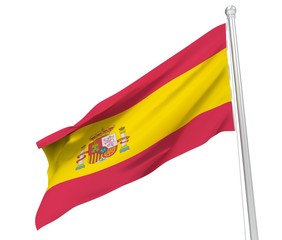 Flag of Spain 3d render image.