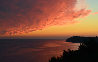 Fototapeta na wymiar Sunset cliff baltic sea
