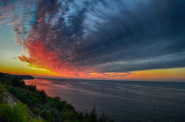 Fototapeta na wymiar Sunset cliff baltic sea