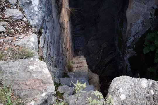 Hiking. From a hikes on the Karia trail. Turgut Castle. The Hydas Acropolis.Karia is on the way.Turgut. Mugla. Turkey. tourism in pine forest Hike Turkey