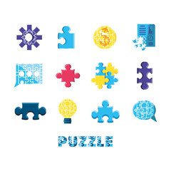 set of puzzle pieces