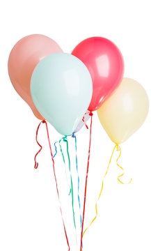 pastel colored balloons isolated