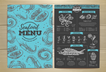Vintage seafood menu design
