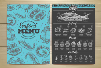 Vintage seafood menu design