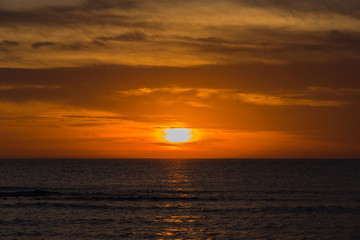 Fototapeta na wymiar Abendsonne über Nordsee