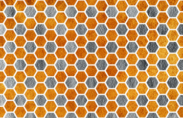 Golden and silver geometrical comb pattern.