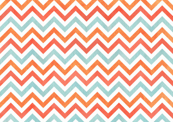 Watercolor stripes background, chevron.