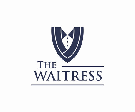Servant Waitress logo design concept, Restaurant logo template