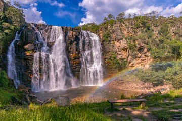 Waterfall named Salto do Corumbá in Corumbá City.