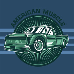 Original vector illustration of an American muscle car