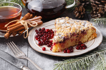 Cranberry Cake for Christmas and New Year. Cristmas bread