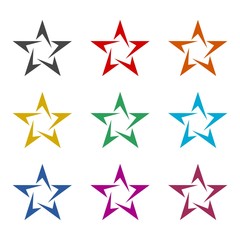 Star Logo concept icon, color set