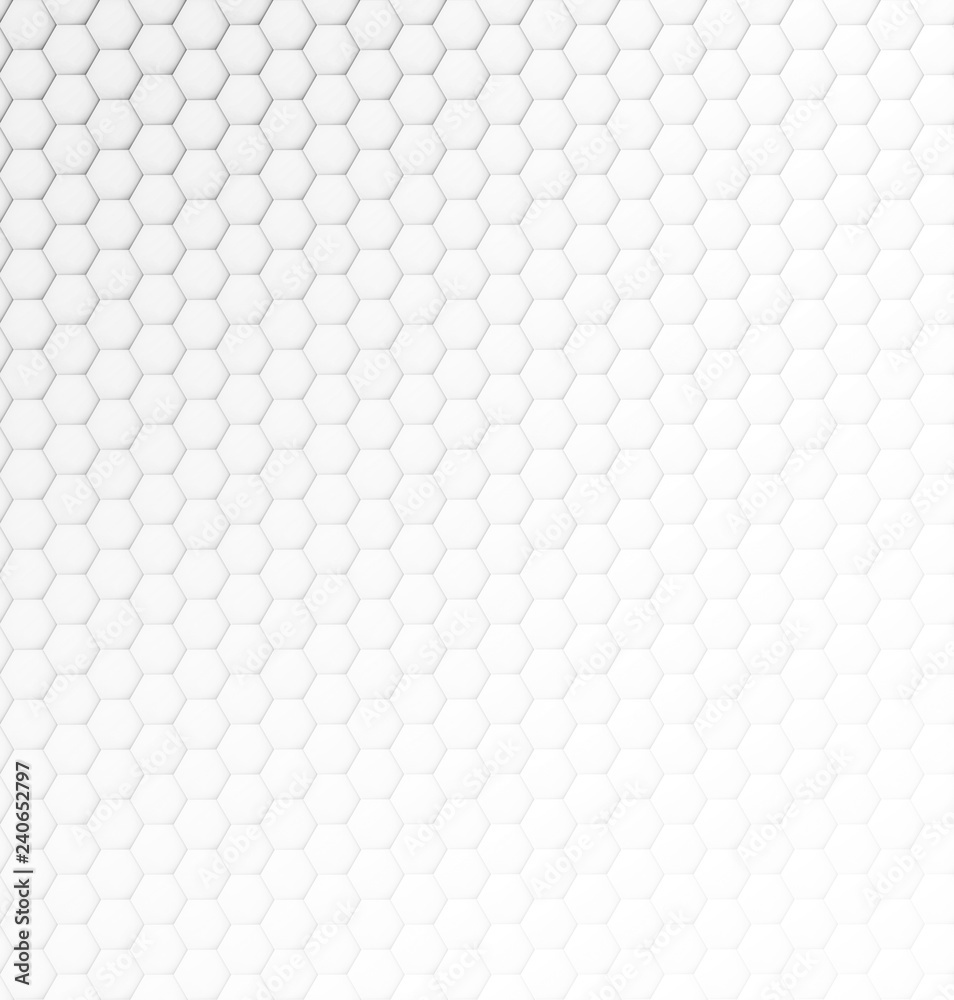 Poster abstract white and light gray hexagonal background with some lightness gradient.