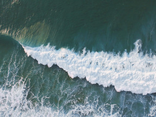 Aerial view of huge ocean wave. Drone Photo