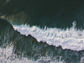 Fototapeta premium Aerial view of huge ocean wave. Drone Photo