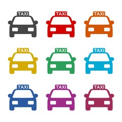 Obraz premium Taxi logo, Taxi icon, color set