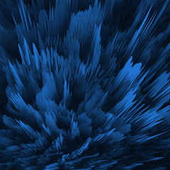 Fototapeta na wymiar Abstract blue with black digital screen glitch effect texture.