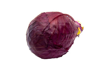Red cabbage isolated on a white background.