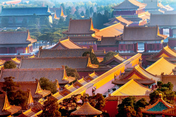 Yellow Roofs Forbidden City Beijing China