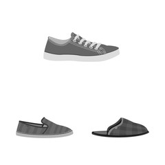 Vector design of shoe and footwear icon. Set of shoe and foot stock vector illustration.
