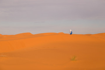 A Berber Man at the edge of the Sahara Desert, Erg Chebbi, near Merzouga