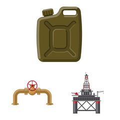 Vector illustration of oil and gas symbol. Set of oil and petrol stock symbol for web.