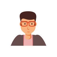 young man with eyeglasses avatar character