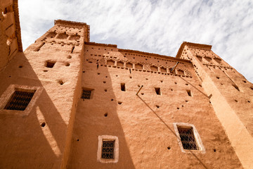 View from bottom to Kasbah Ait ben haddou in Morocco