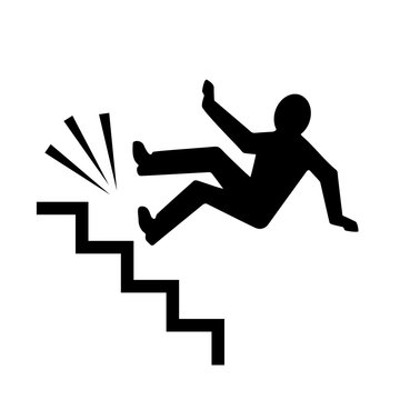 Person falling down the stairs