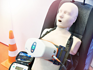 Dummy and medical mechanical chest compression device