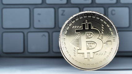 Bitcoin on Grey background